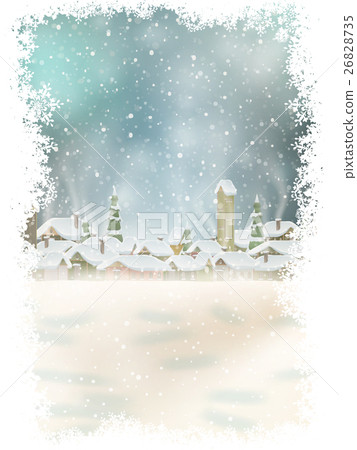 Christmas landscape with christmas tree. EPS 10 26828735