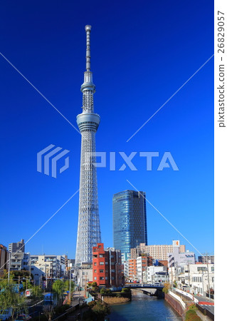 Tokyo sky tree and east tower in clear weather 26829057
