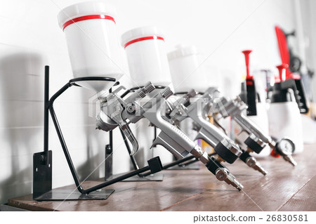 spray gun on wood table. in auto service. used for 26830581