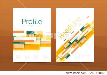 Set of abstract lines backgrounds - business 26831802