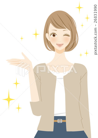 Woman to introduce Smile Woman to introduce Smile 26831990