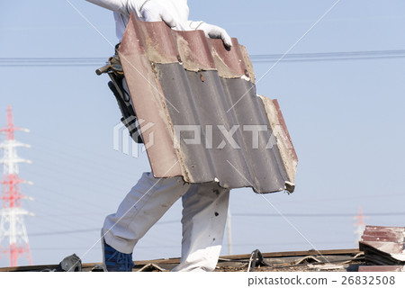 屋頂結構重新屋頂瓦片剝去舊瓷磚並隨身攜帶 26832508