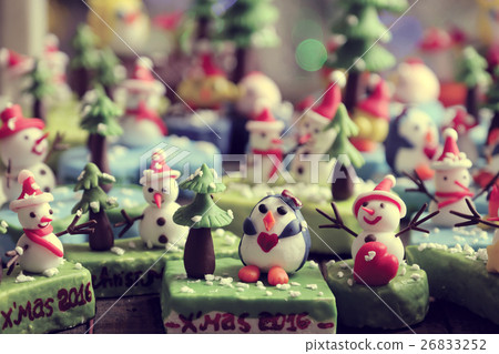 Merry Christmas background, clay Xmas ornament 26833252