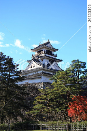 Kochi Castle and autumn leaves 26833396