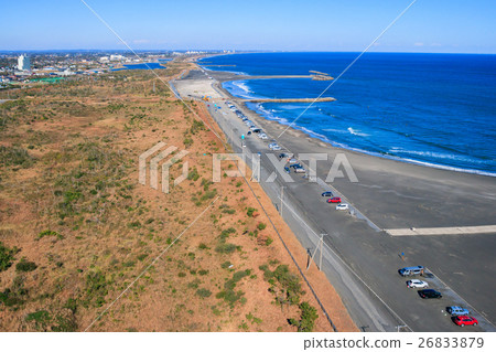 Aerial view of Ichinomiya Beach area near Chiba prefecture Ichinomiya Aerial view of Ichinomiya Beach area near Chiba prefecture Ichinomiya 26833879