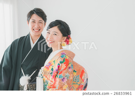 bridal couple, bride and groom, kimono marriage 26833961