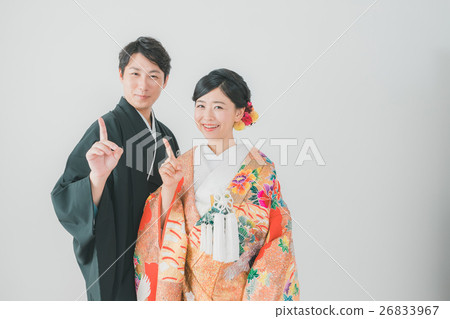 bridal couple, bride and groom, kimono marriage 26833967