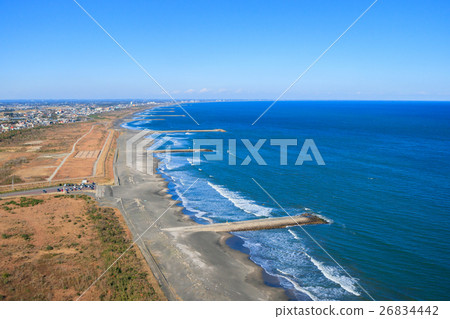 Kujukuri Ichinomiya Fishinggasaki Coast Ichinomiya Higashi Mimomi海岸的鳥瞰圖 Kujukuri Ichinomiya Fishinggasaki Coast Ichinomiya Higashi Mimomi海岸的鳥瞰圖 26834442