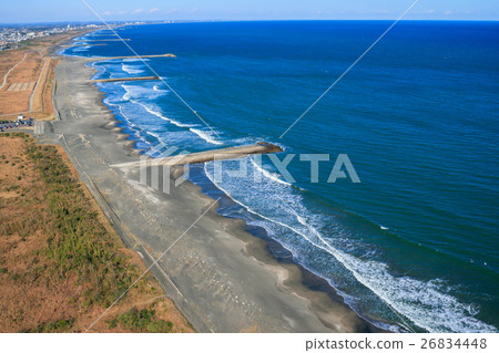 Kujukuri Ichinomiya Fishinggasaki Coast Ichinomiya Higashi Mimomi海岸的鳥瞰圖 Kujukuri Ichinomiya Fishinggasaki Coast Ichinomiya Higashi Mimomi海岸的鳥瞰圖 26834448