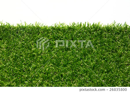 Artificial green grass on white background Artificial green grass on white background 26835800