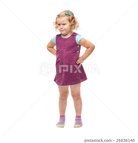 Young little girl standing over isolated white Young little girl standing over isolated white 26836140