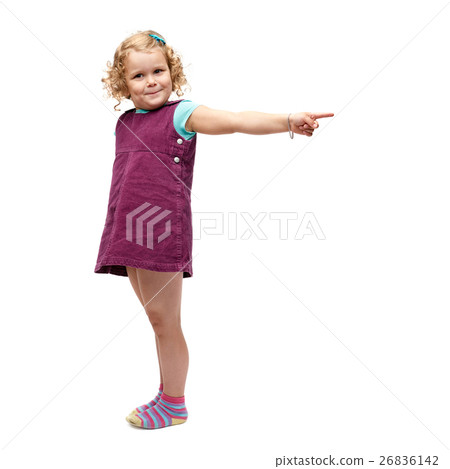 Young little girl standing over isolated white Young little girl standing over isolated white 26836142