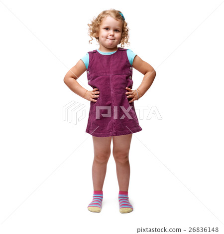 Young little girl standing over isolated white Young little girl standing over isolated white 26836148