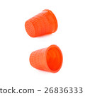 Set of Plastic thimble isolated over the white 26836333