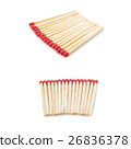 Set of Pile of Wooden matches isolated over the 26836378