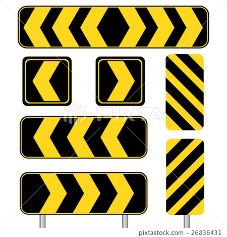 Yellow sharp curve set in white background 26836431