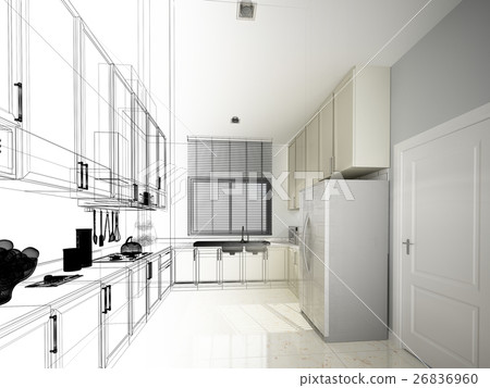 abstract sketch design of interior kitchen abstract sketch design of interior kitchen 26836960