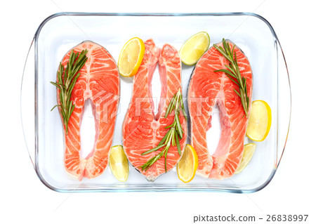 Fresh Raw Salmon Red Fish Steak Fresh Raw Salmon Red Fish Steak 26838997