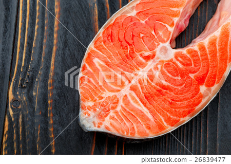 Fresh Raw Salmon Red Fish Steak Fresh Raw Salmon Red Fish Steak 26839477