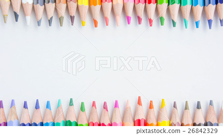 pencils color on white background, with copy space 26842329