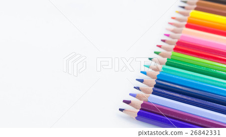 pencils color on white background, with copy space pencils color on white background, with copy space 26842331