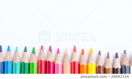 pencils color on white background, with copy space 26842334