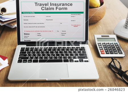Travel Insurance Claim Form Destination Policy Concept 26846823