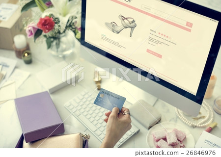 Shopping Internet Digital Connection Networking Concept 26846976