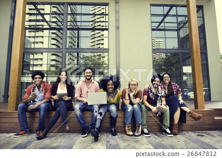 College Students Teamwork Brainstorming Concept College Students Teamwork Brainstorming Concept 26847812