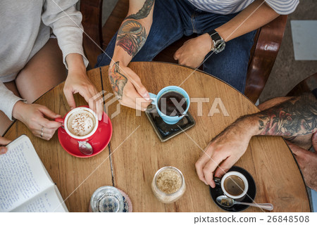 Group Of People Drinking Coffee Concept Group Of People Drinking Coffee Concept 26848508
