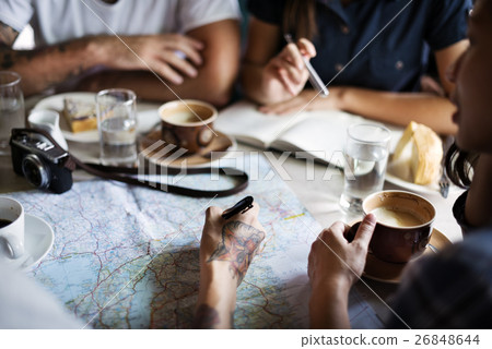 Group Of People Drinking Coffee Concept Group Of People Drinking Coffee Concept 26848644