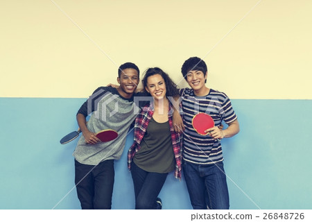 Table Tennis Ping-Pong Friends Sport Concept Table Tennis Ping-Pong Friends Sport Concept 26848726