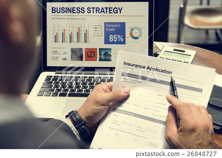 Business Man Insurance Application Form Concept 26848727