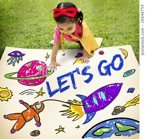 Kids Imagination Space Rocket Joyful Graphic Concept Kids Imagination Space Rocket Joyful Graphic Concept 26848754