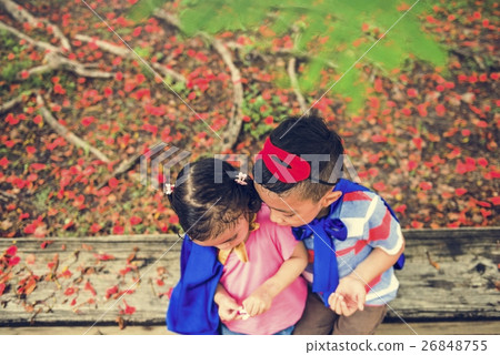 Brother Sister Elementary Childhood Kid Playful Concept Brother Sister Elementary Childhood Kid Playful Concept 26848755