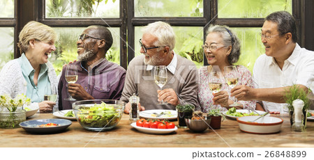 Group of Senior Retirement Meet up Happiness Concept 26848899