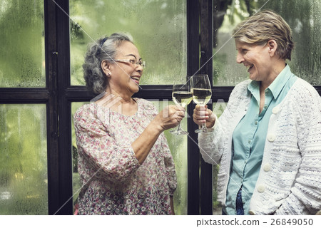 Senior Women Retirement Meet up Happiness Concept Senior Women Retirement Meet up Happiness Concept 26849050