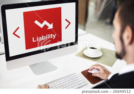 Falling Arrow Financial Icon Word Concept 26849512