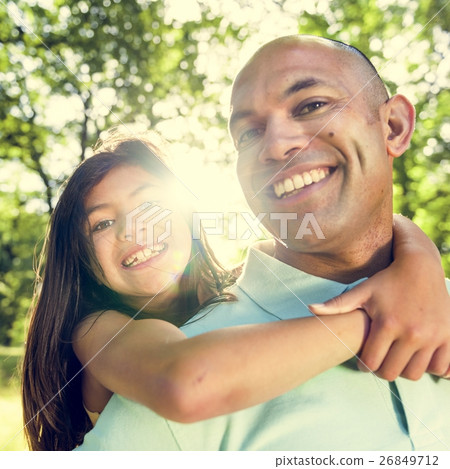 Father Daughter Piggyback Bonding Cheerful Concept 26849712