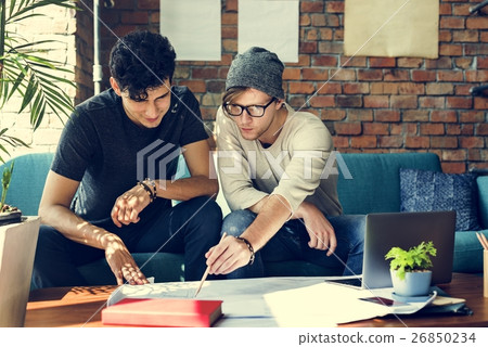 People Meeting Discussion Design Talking Blueprint Concept People Meeting Discussion Design Talking Blueprint Concept 26850234