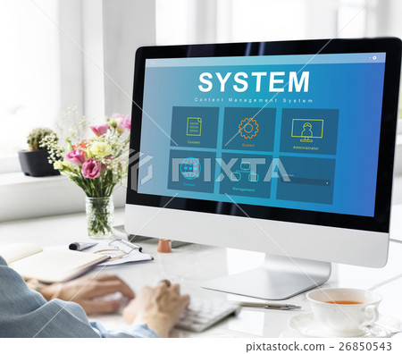 System Content Management SEO Application Graphic Concept 26850543