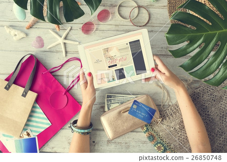 Person Shopping Online Connection Concept Person Shopping Online Connection Concept 26850748