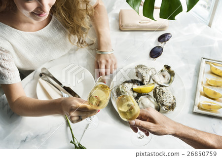 Couple Celebrating Anniversary Dining Concept Couple Celebrating Anniversary Dining Concept 26850759