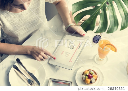 Person Shopping Online Connection Concept Person Shopping Online Connection Concept 26850831