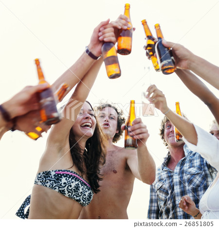 Beach Party Freedom Vacation Leisure Activity Concept Beach Party Freedom Vacation Leisure Activity Concept 26851805