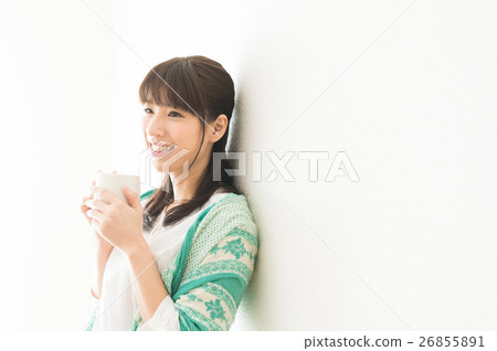A woman with a mug A woman with a mug 26855891