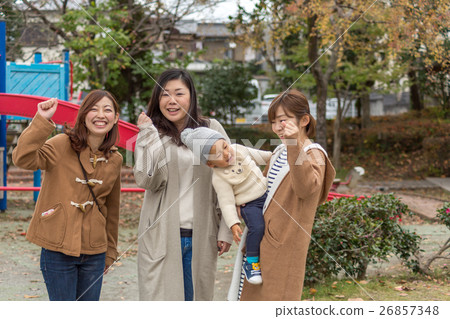 Mom friends girls gathering at the park 26857348