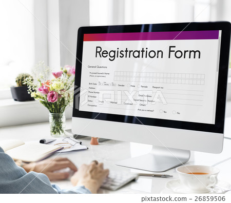 Registration Application Paper Form Concept Registration Application Paper Form Concept 26859506