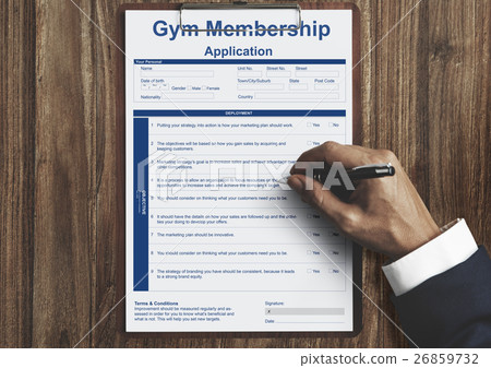 Gym Membership Application Form Request Concept Gym Membership Application Form Request Concept 26859732