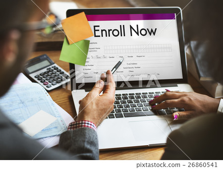 Enroll Now Submit Form Concept 26860541